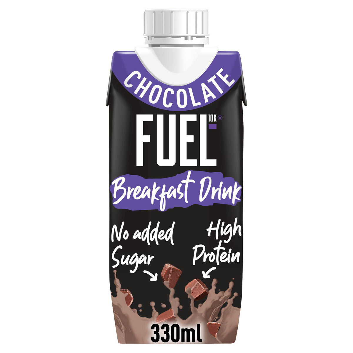 FUEL10K chocolate breakfast shake 330ml, imported from the UK
