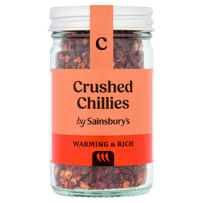 Sainsbury's crushed chillies 32g jar - British product