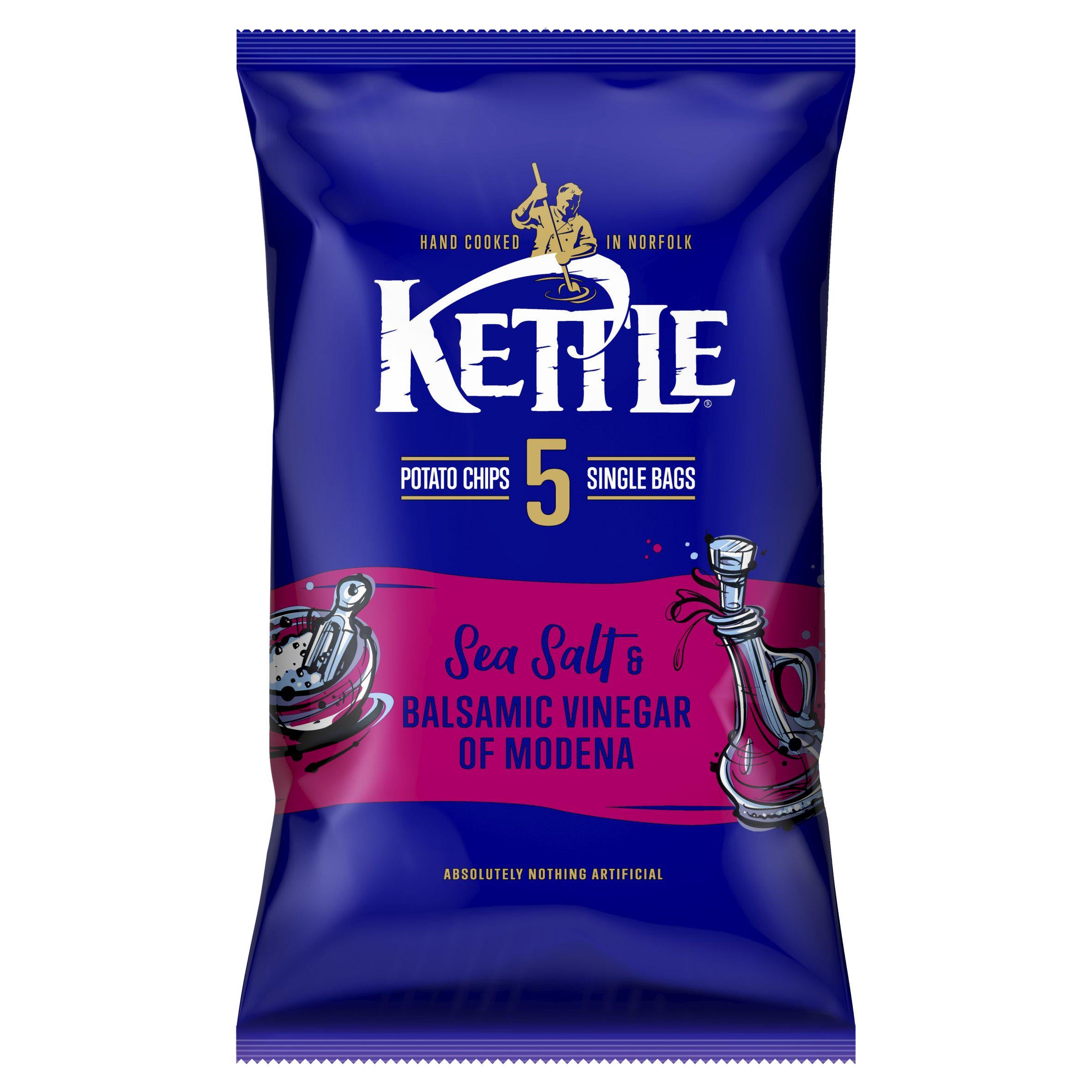 Kettle Sea Salt & Balsamic Vinegar of Modena Potato Chips x5 25g