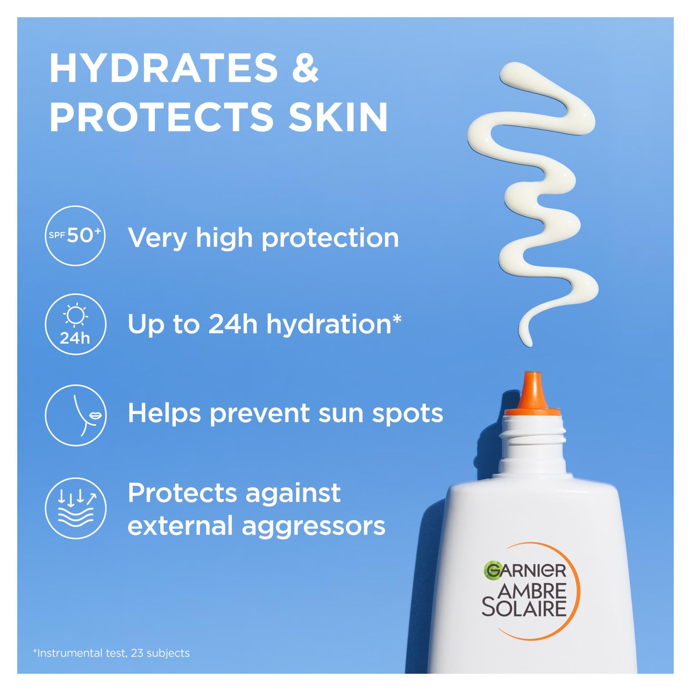 Garnier Ambre Solaire Super UV SPF 50+ face fluid 40ml, imported from the UK
