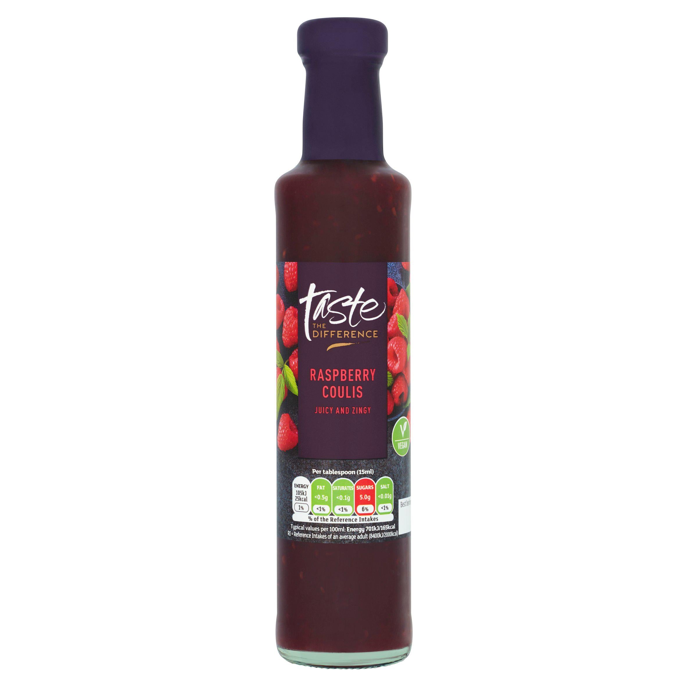 Sainsbury's Taste the Difference raspberry coulis 250g (British brand)