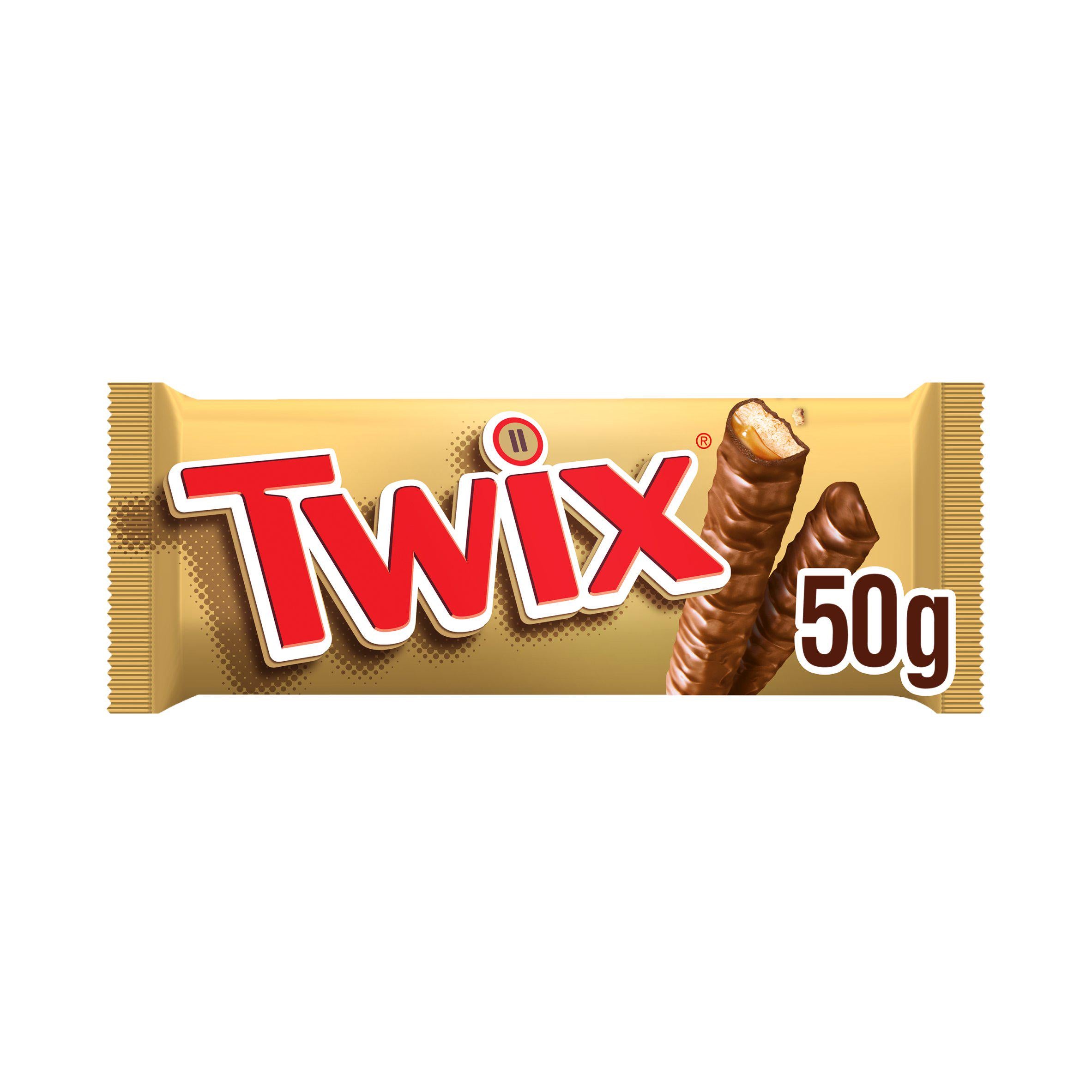 Twix caramel chocolate fingers biscuit bar 50g, UK version