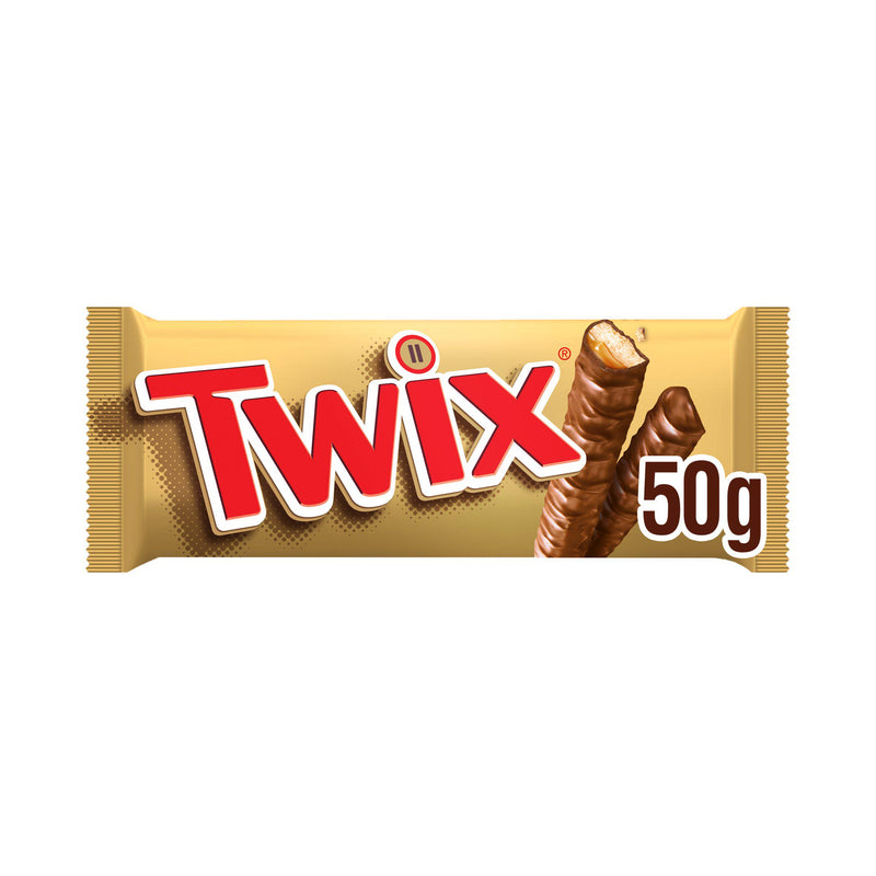 Twix caramel chocolate fingers biscuit bar 50g, UK version