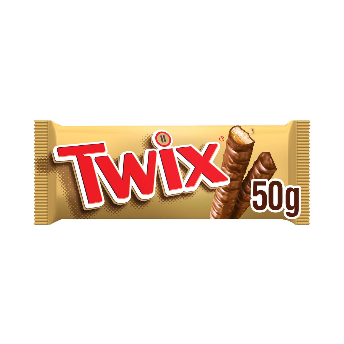 Twix caramel chocolate fingers biscuit bar 50g, UK version