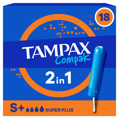 Sainsburys Tampax Compak Super Plus Applicator Tampons 18 Count- Buy online at McGrocer