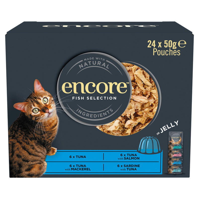 Encore Fish Selection Wet Cat Food 24 x 50g - British product