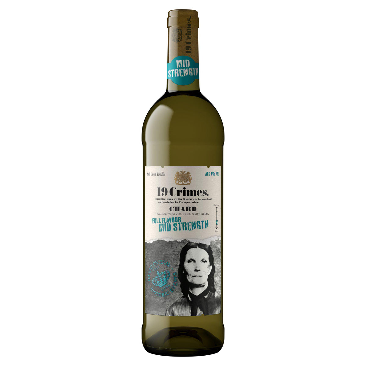 19 Crimes Chardonnay mid strength white wine - British product