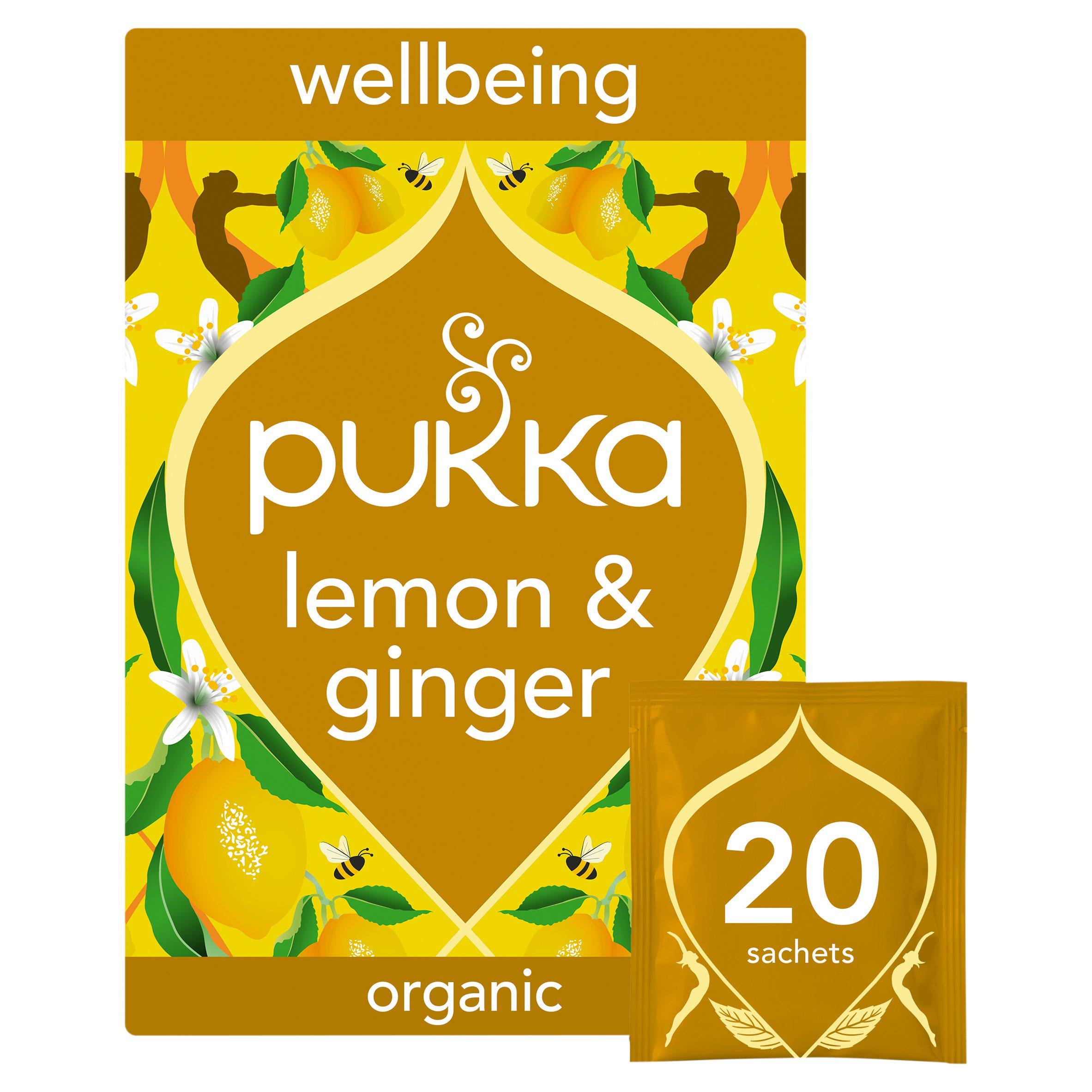 Pukka Organic Lemon Ginger Manuka Honey tea bags 20 pack - British product