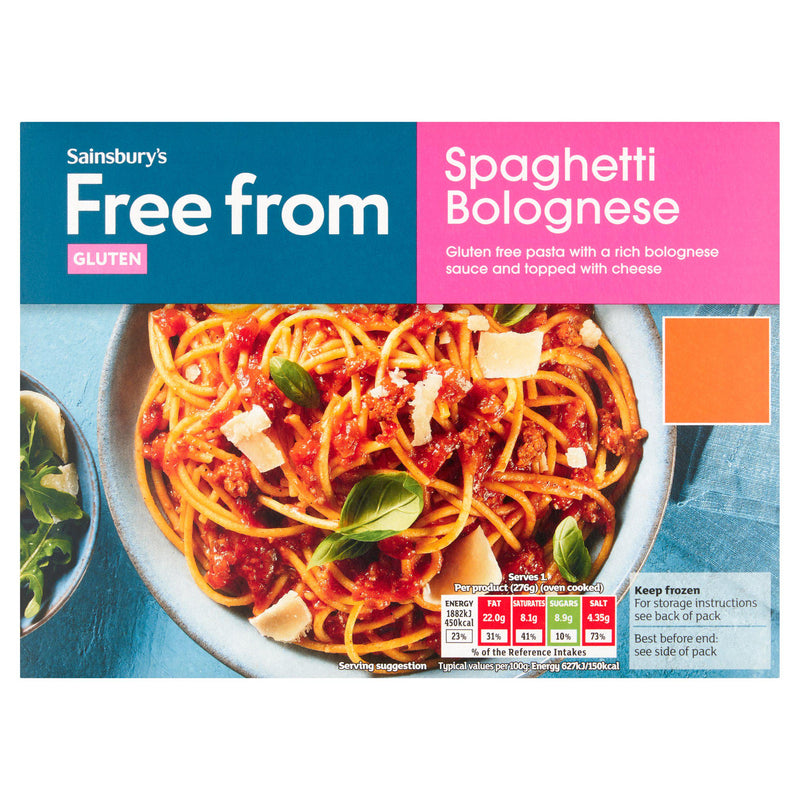 Sainsbury's Free From Spaghetti Bolognese frozen meal 300g, imported from the UK