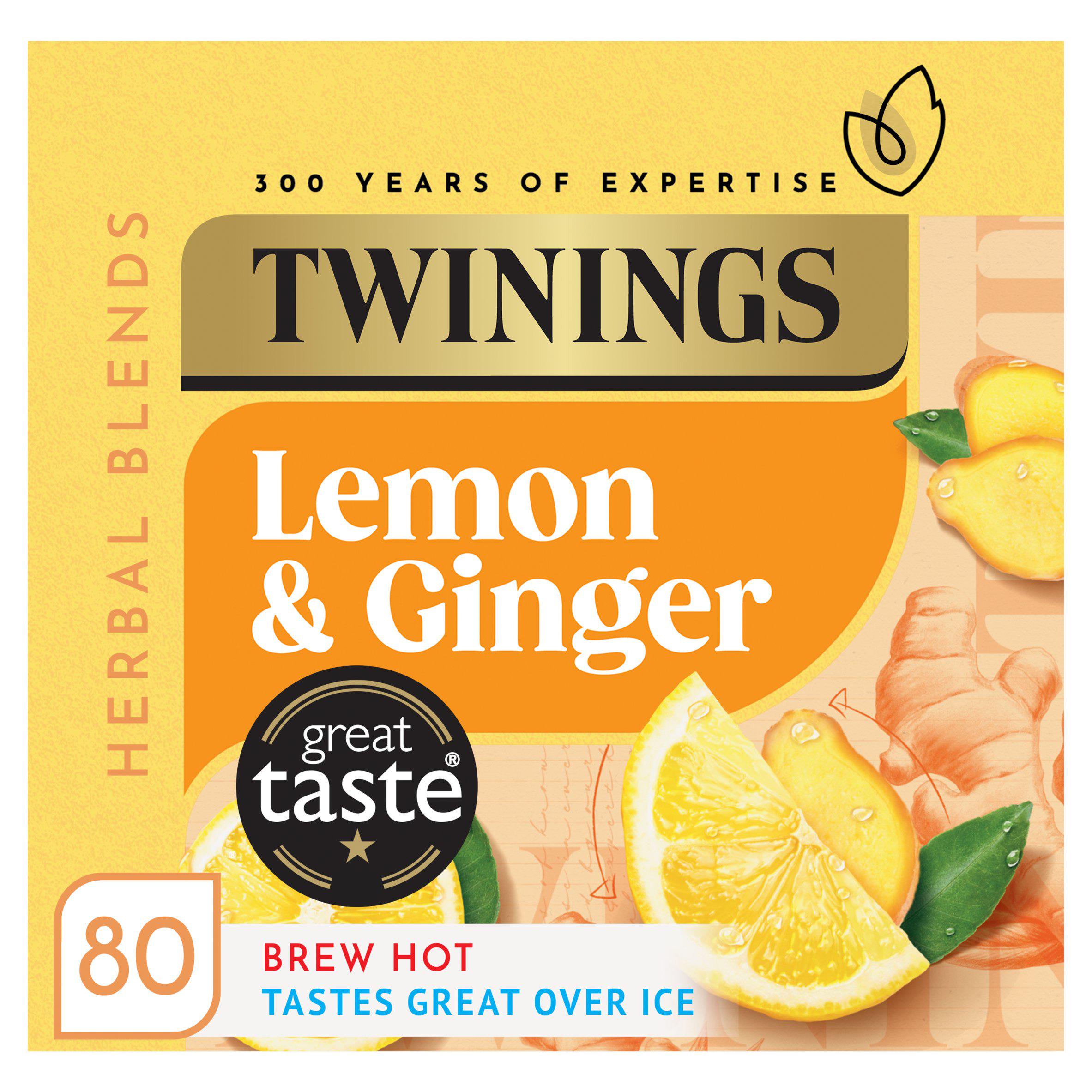 Twinings lemon ginger tea 80 bags (British brand)