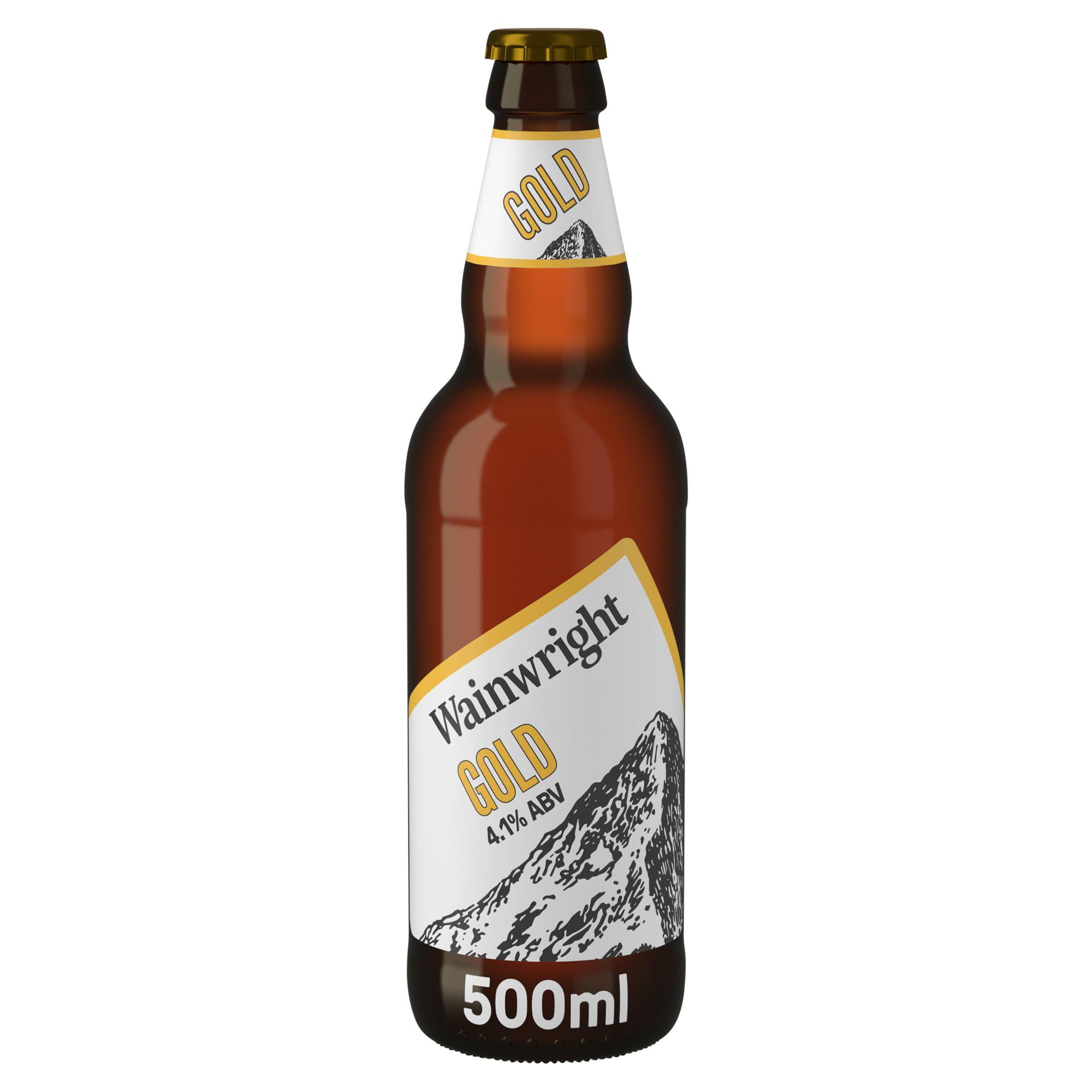 Wainwright Golden Ale beer bottle 500ml, imported from the UK