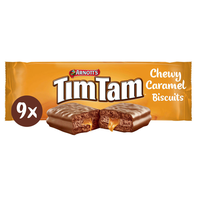 Arnott's Tim Tam Chewy Caramel biscuits 175g, imported from the UK