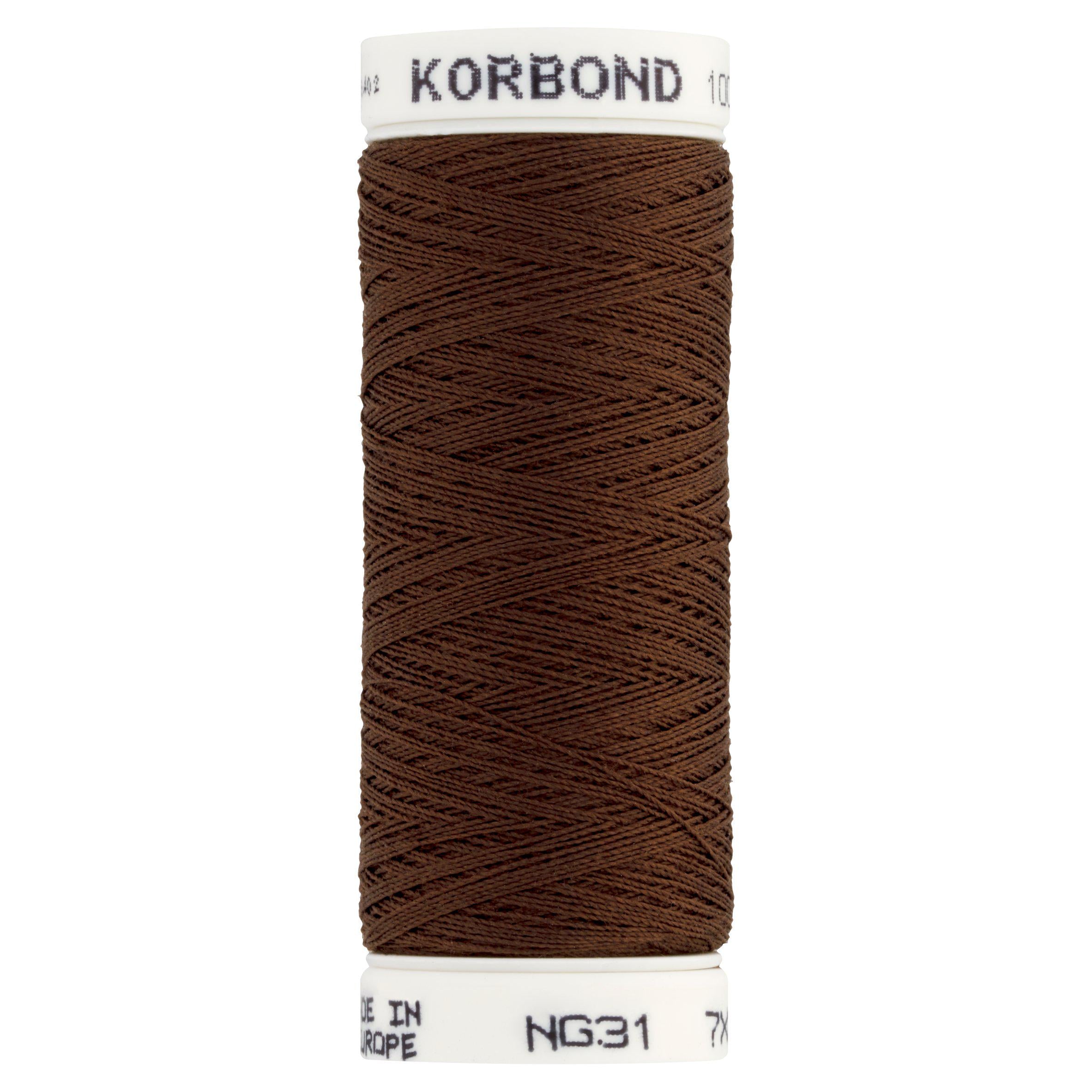 Korbond brown thread 100m - British product