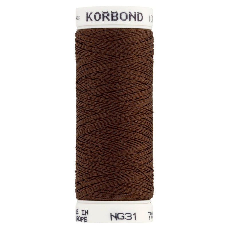 Korbond brown thread 100m - British product