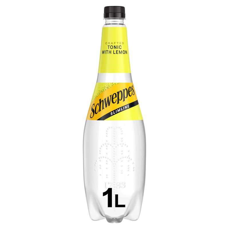 Schweppes Slimline Lemon Tonic Water 1L, imported from the UK
