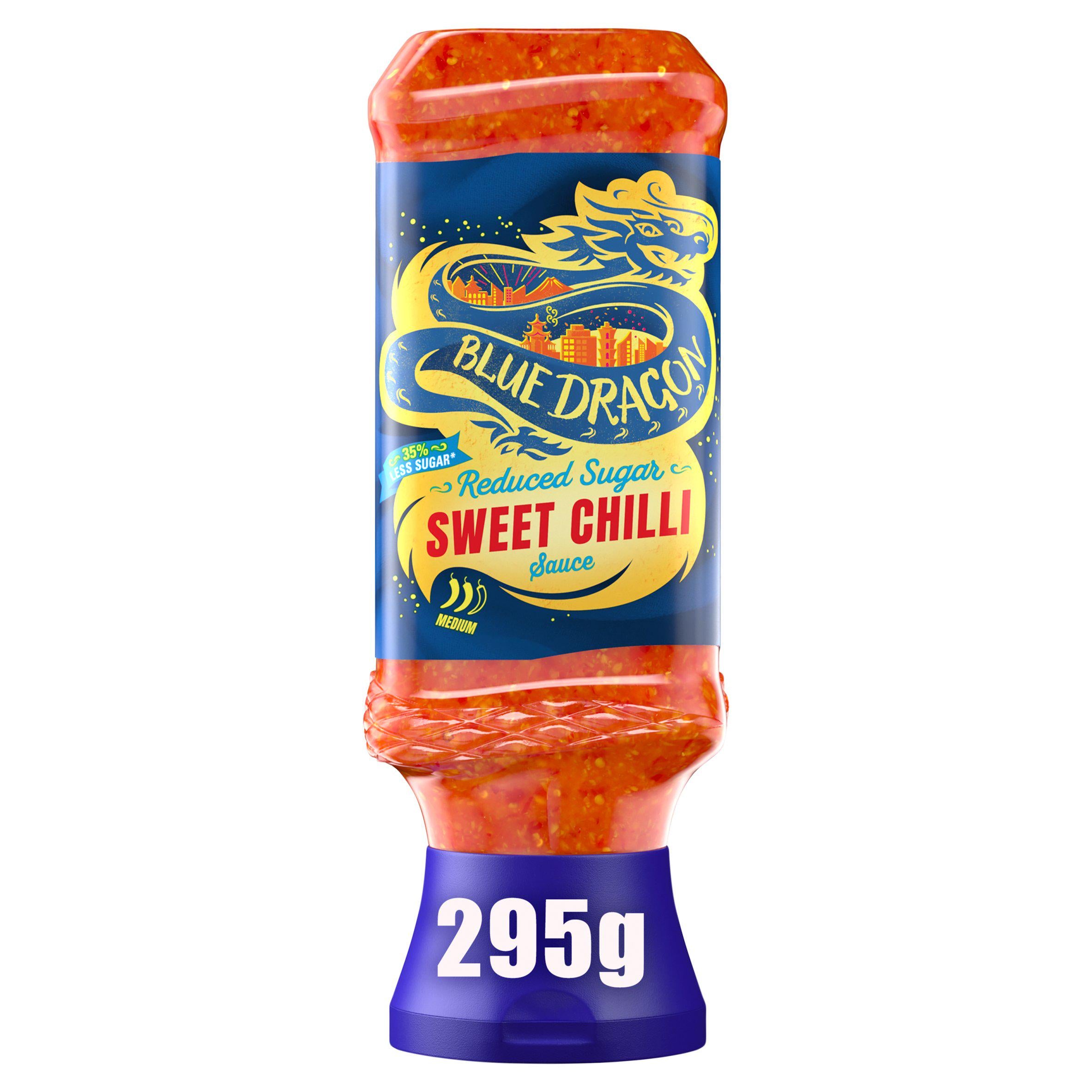 Blue Dragon reduced sugar sweet chilli dipping sauce 295g, UK version