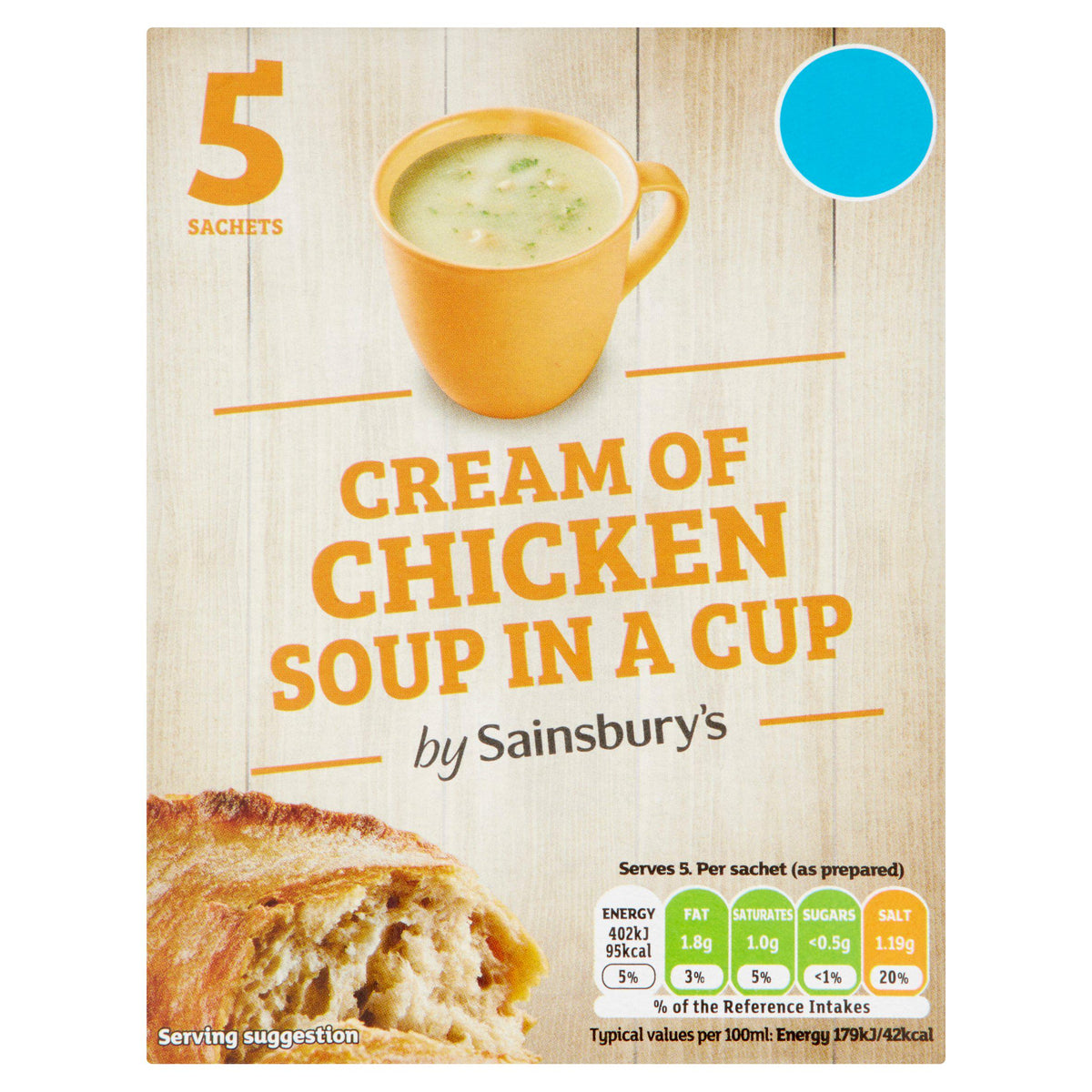 Sainsbury's cream of chicken cup soup 120g - British product