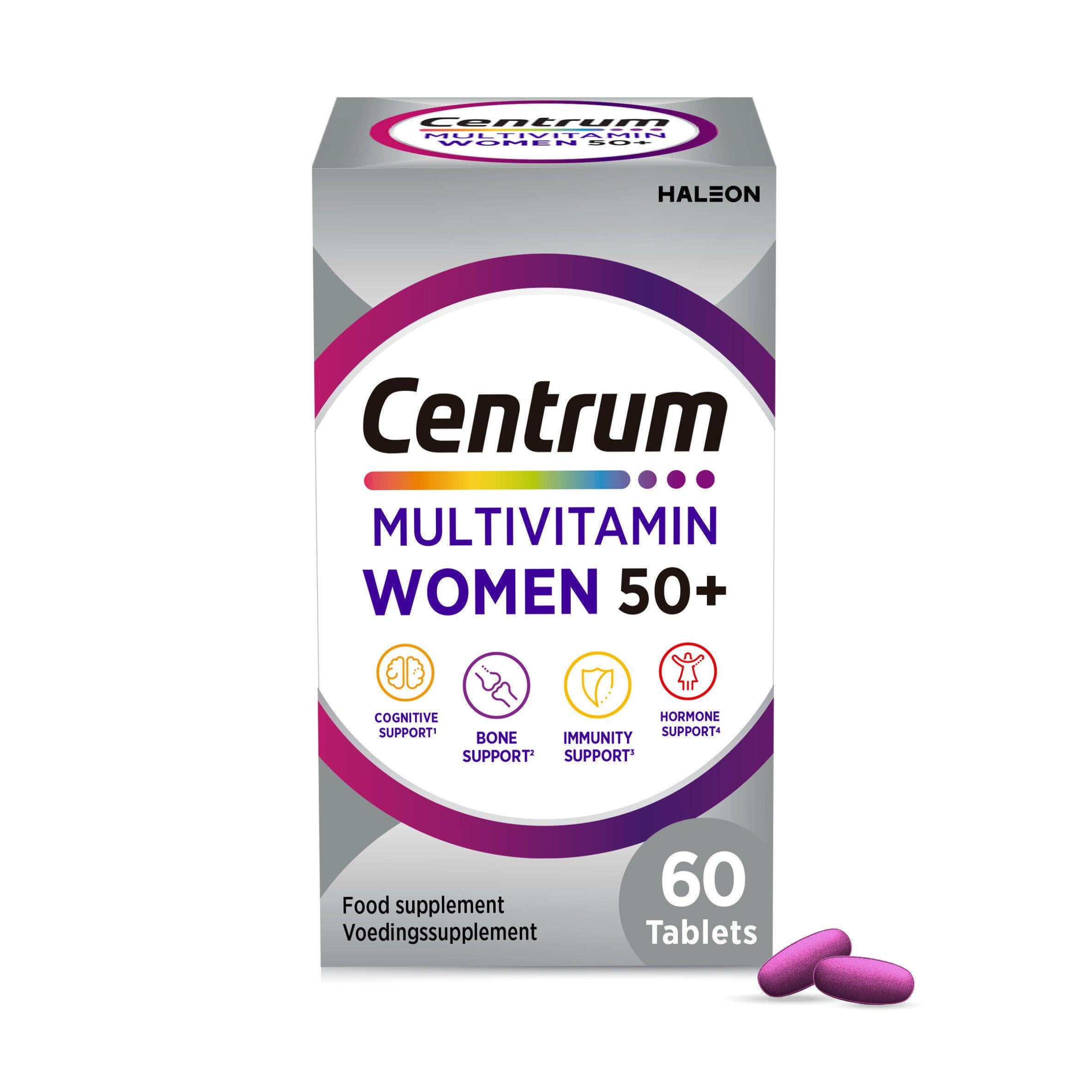 Centrum women 50+ multivitamin tablets 60s, UK version