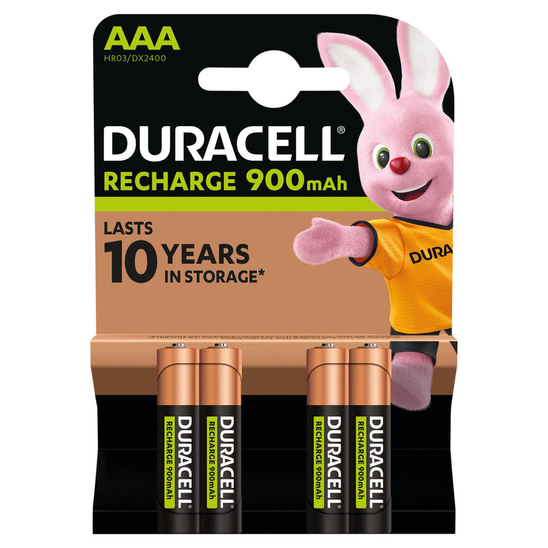 Duracell rechargeable AAA 900mAh batteries 4-pack, UK version
