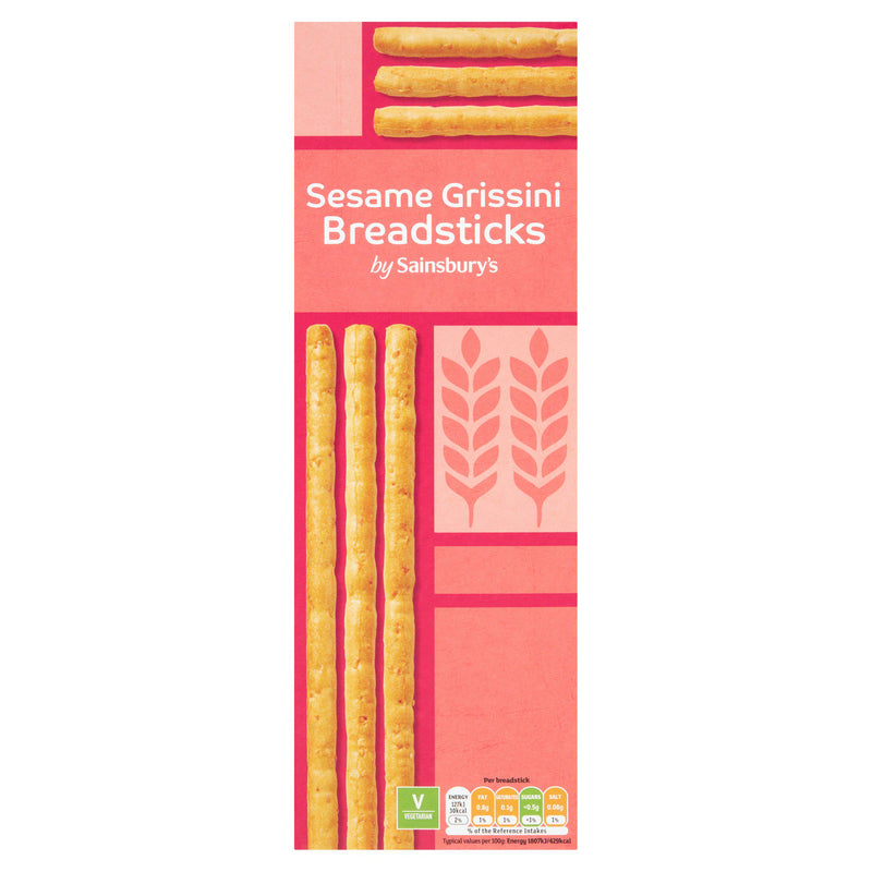 Sainsbury's grissini bread sticks sesame seed 125g, imported from the UK