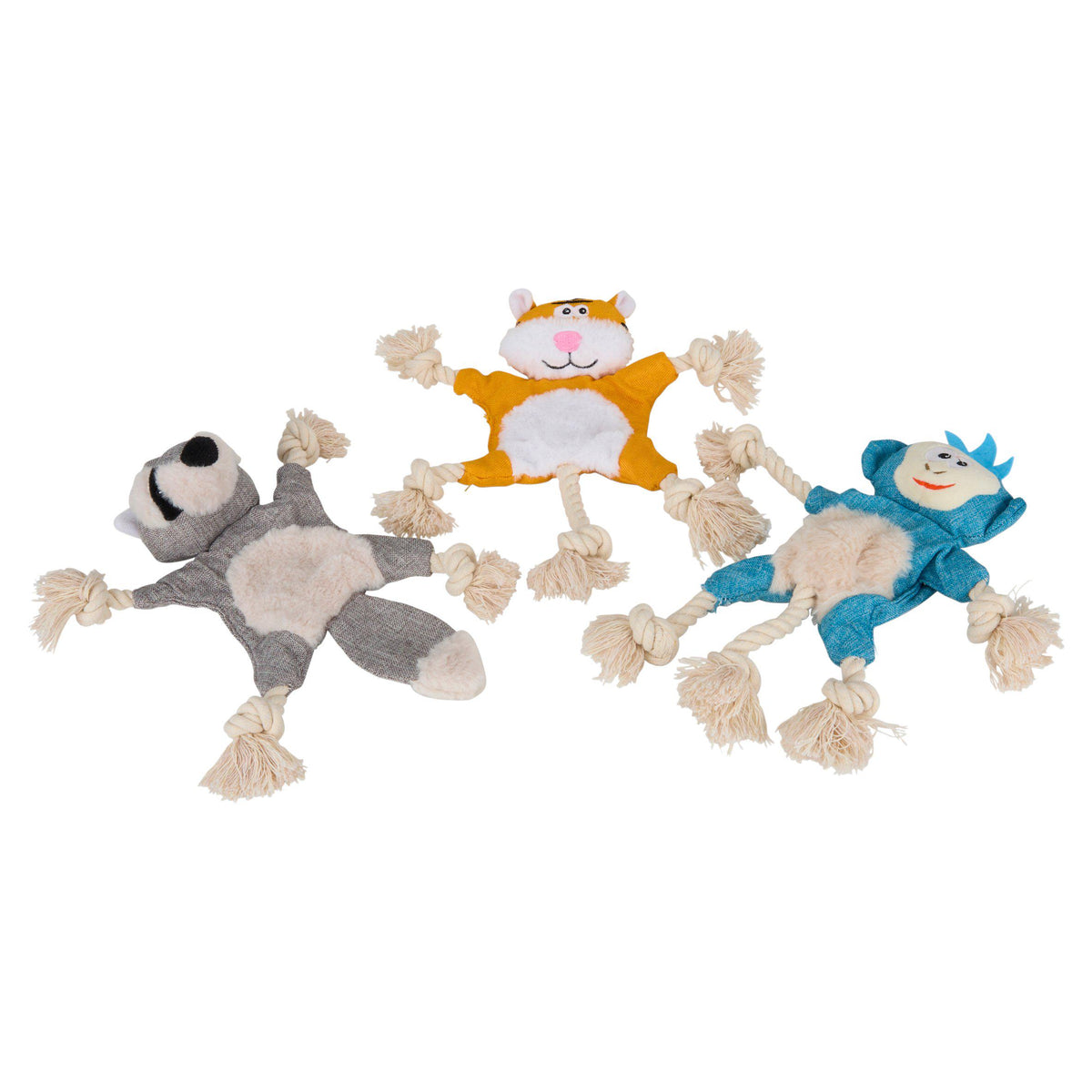 Petface mixed crinkle animals plush dog toys, imported from the UK