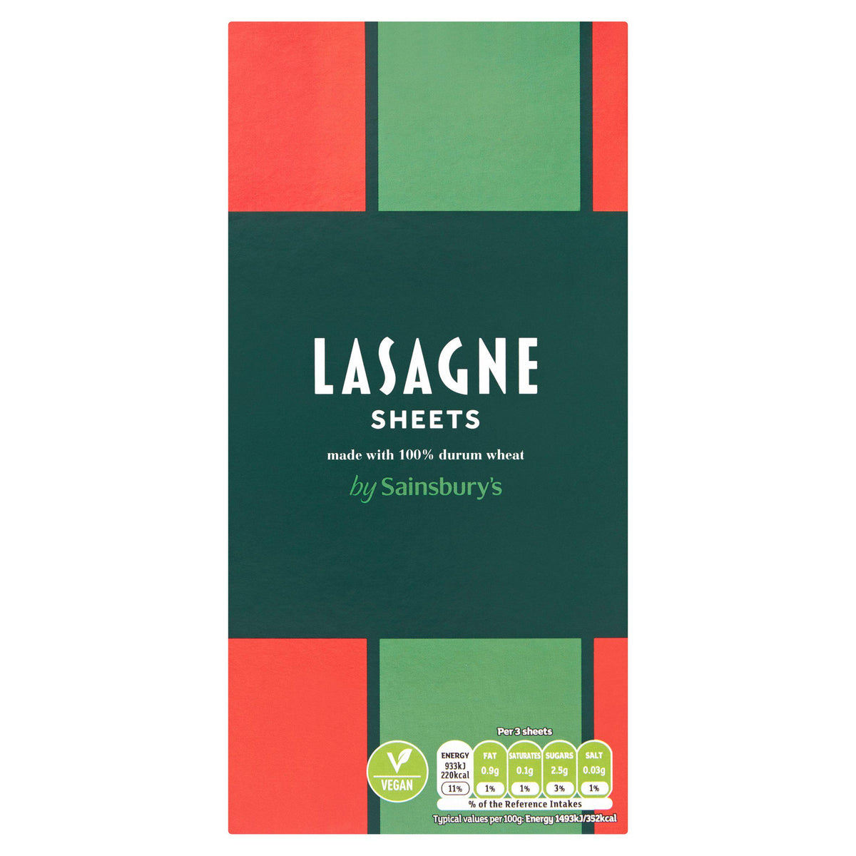 Sainsbury's Lasagne Sheets pasta 500g (British brand)