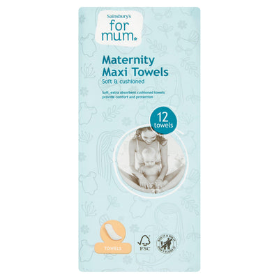 Sainsburys Extra Absorbent Maternity Maxi Towels 12 Pack- Buy online at McGrocer