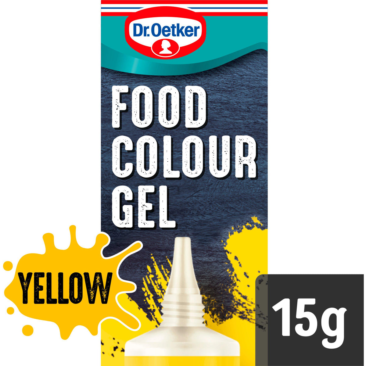 Dr. Oetker extra strong yellow food colouring gel 15g, UK version
