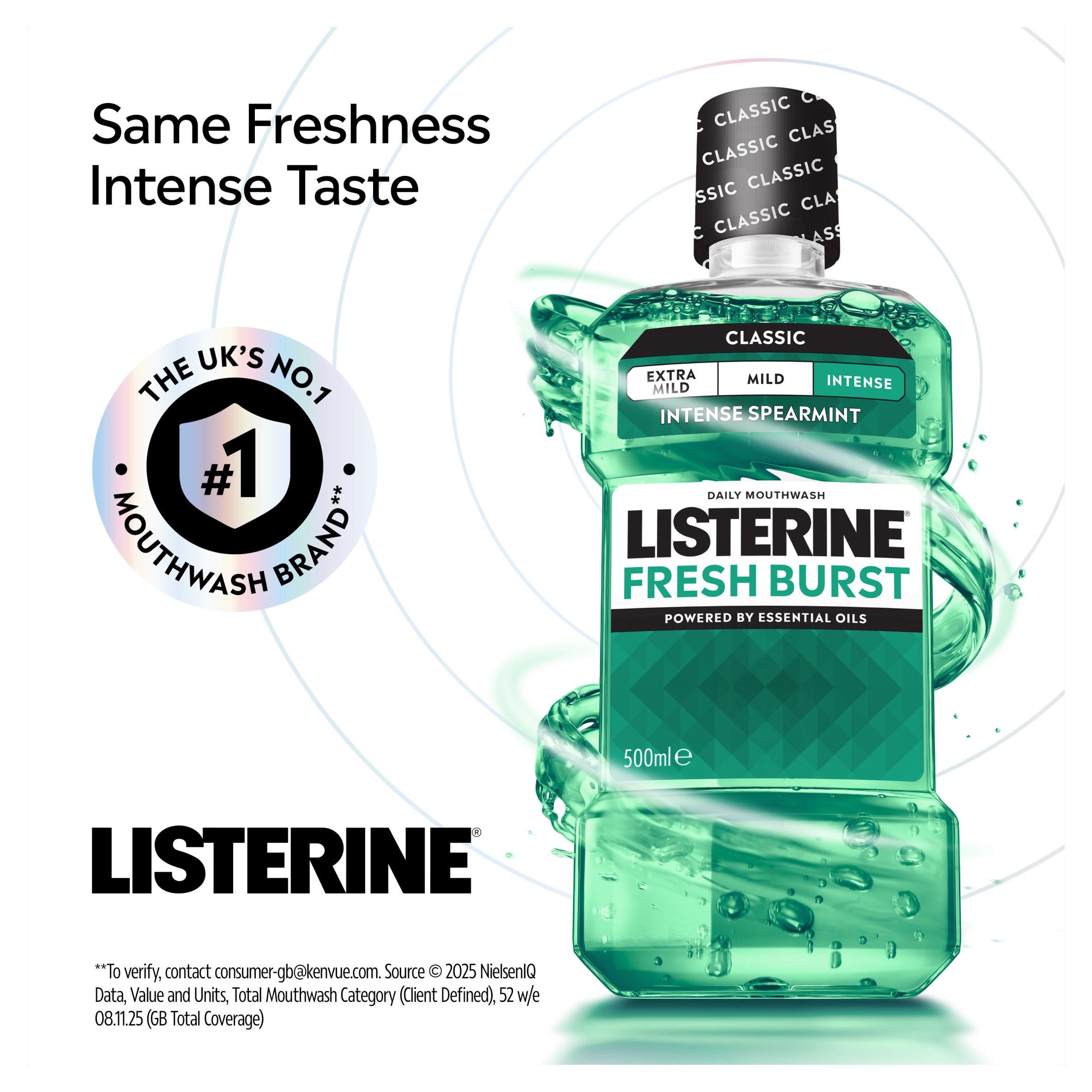 Listerine Fresh Burst antibacterial mouthwash 500ml, UK version