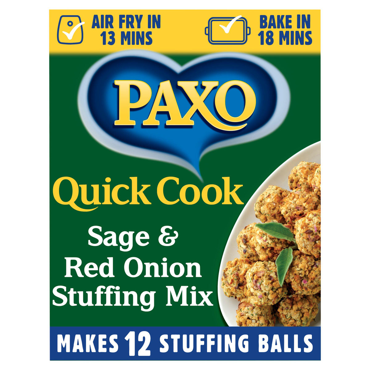 Paxo Sage & Red Onion Stuffing Mix 150g, imported from the UK