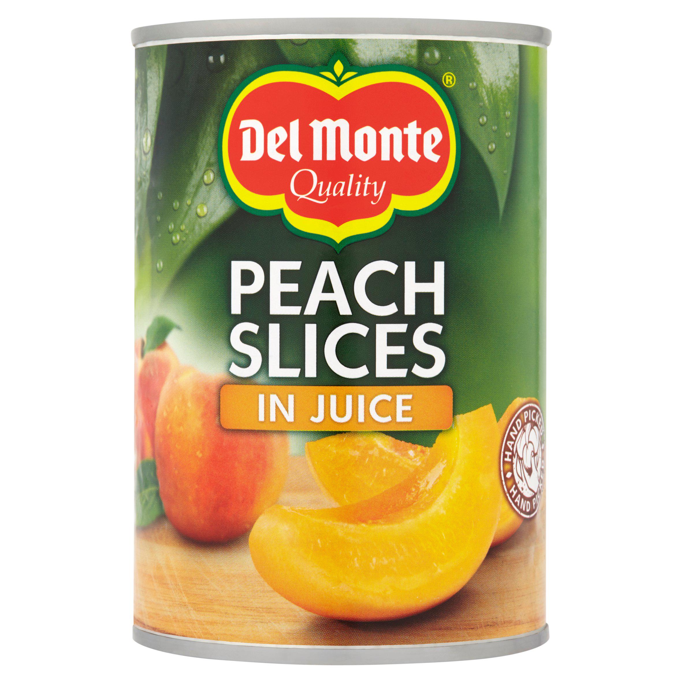 Del Monte peach slices in juice 415g, UK version