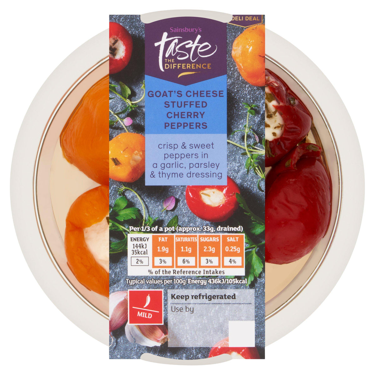 Sainsbury's Stuffed Cherry Peppers Goat's Cheese, Taste the Difference 125g