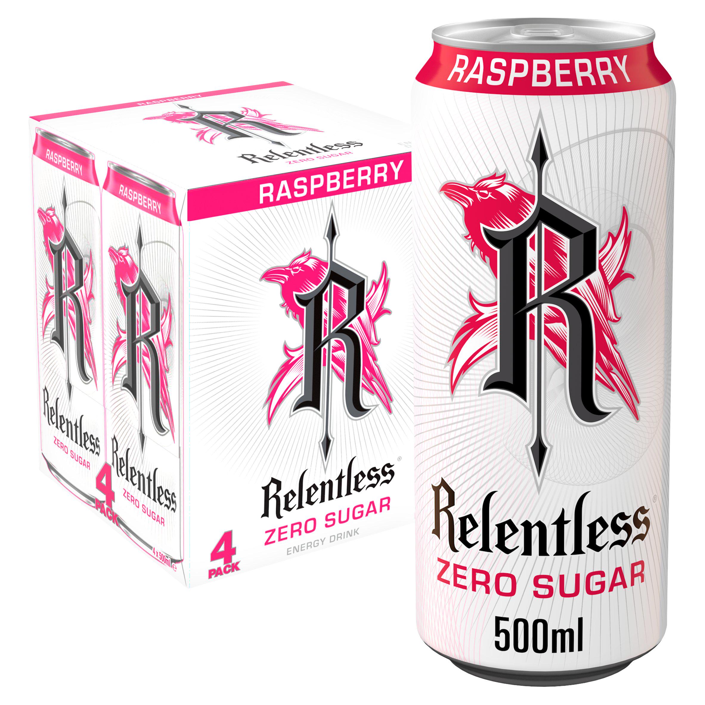 Zero Sugar Raspberry Flavour Energy Drink 4 x 500ml