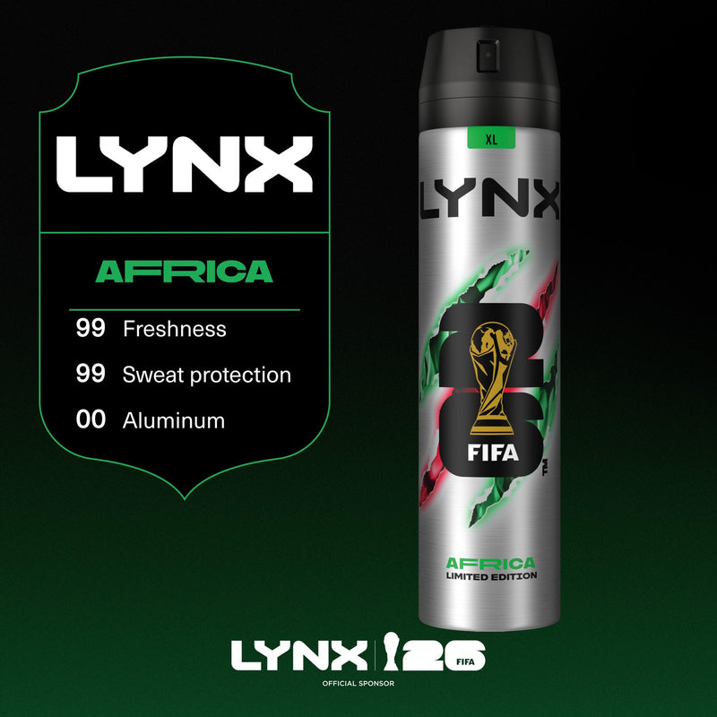 Lynx Africa antiperspirant deodorant 250ml, imported from the UK