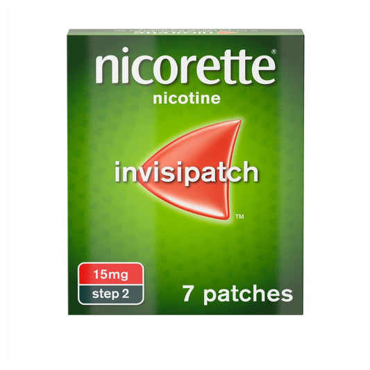 Nicorette InvisiPatch, Step 2 - 15mg, x7 Nicotine Patches (stop smoking aid) GOODS Sainsburys   