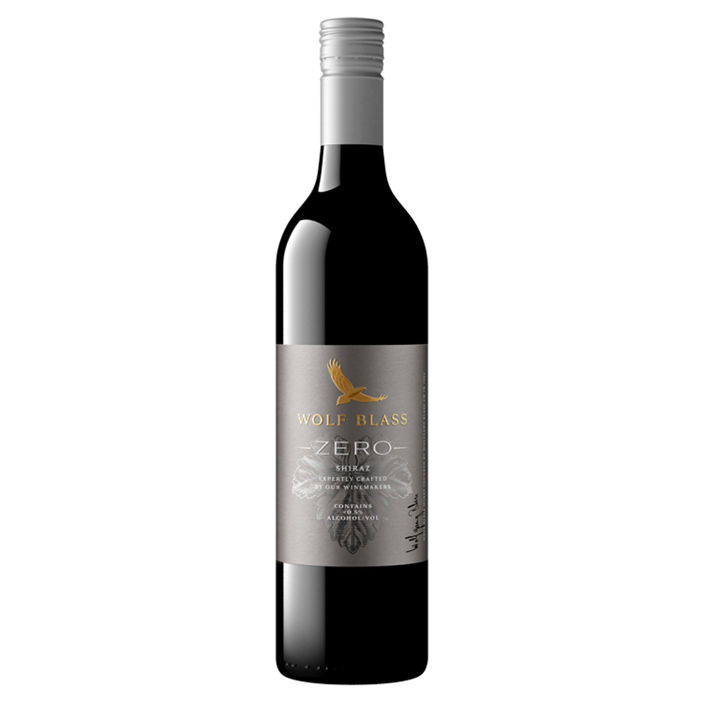 Wolf Blass Zero Shiraz low alcohol wine 75cl, imported from the UK