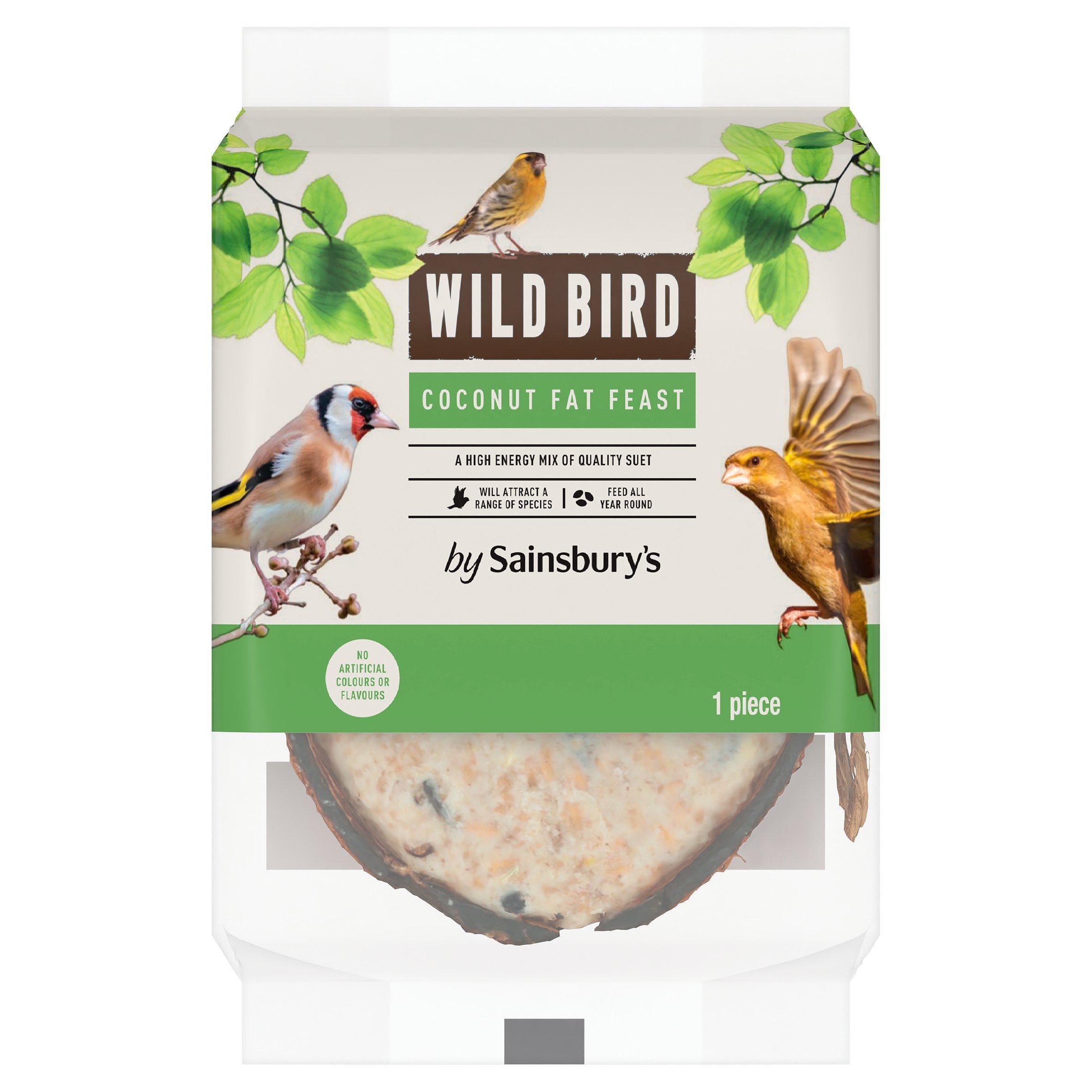 Sainsbury's wild bird suet half coconut (British brand)