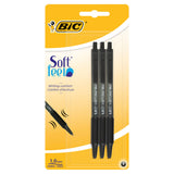 Bic Softfeel black ballpoint pens 3 pack - British product