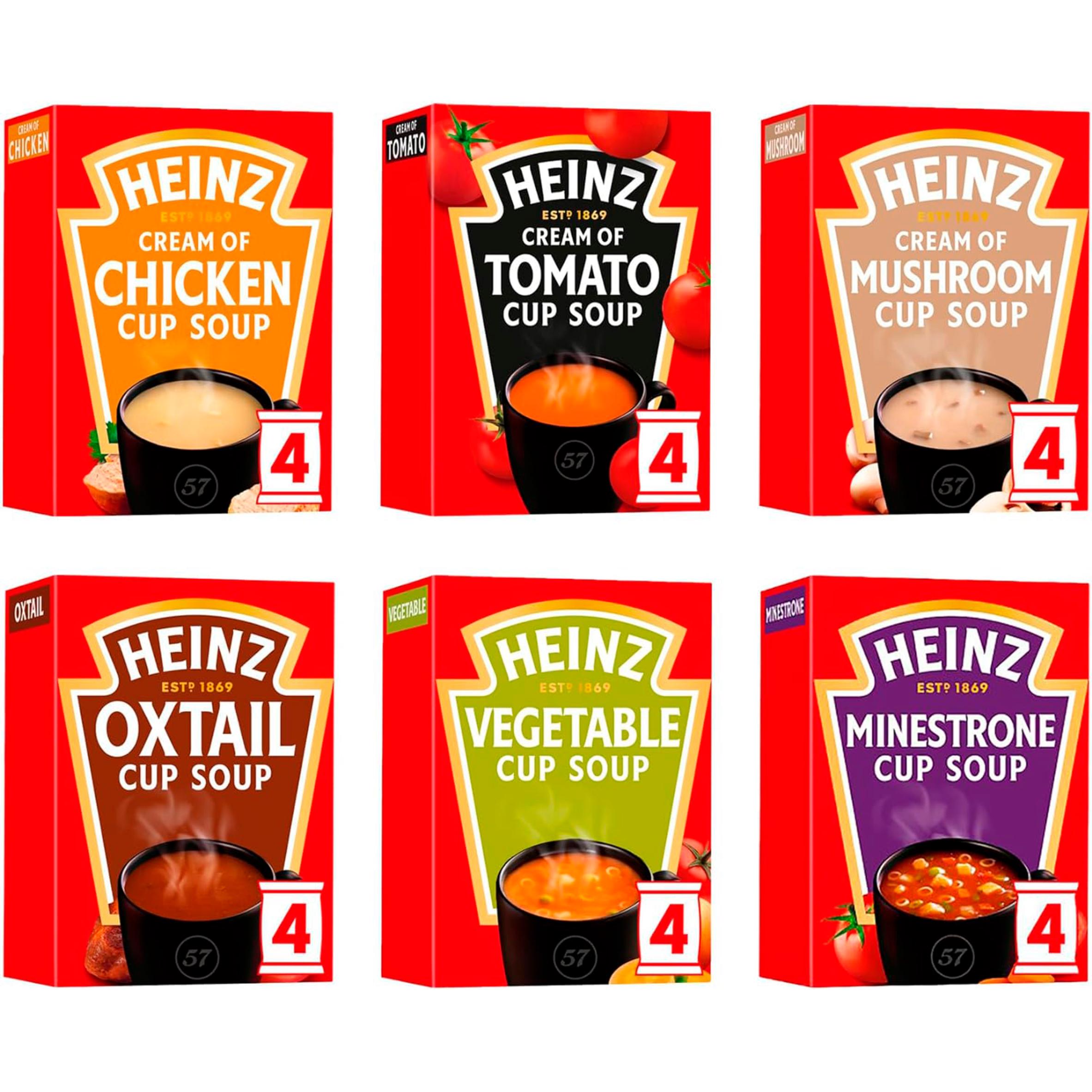 Heinz cream of tomato cup soup 4x22g sachets (British brand)
