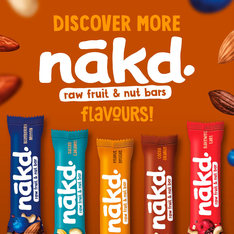 Nakd Fruit and Nut Bars Cocoa Orange 4x35g, imported from the UK