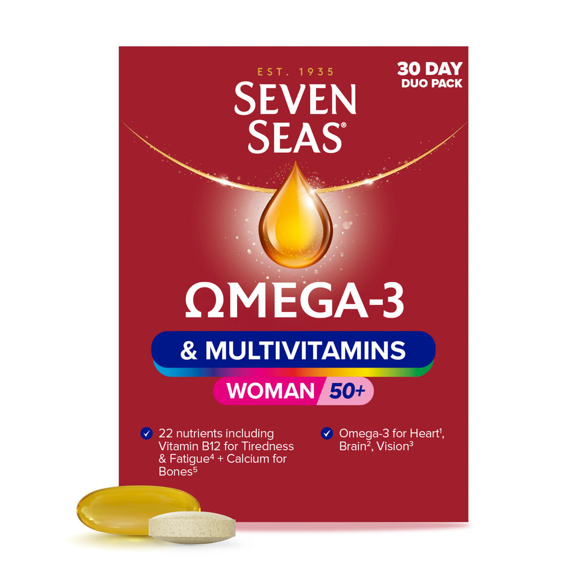 Seven Seas Omega 3 Multivitamins Woman 50+ 30 Day Supply (British brand)