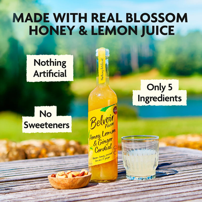 Belvoir Farm honey lemon ginger cordial 500ml - British product