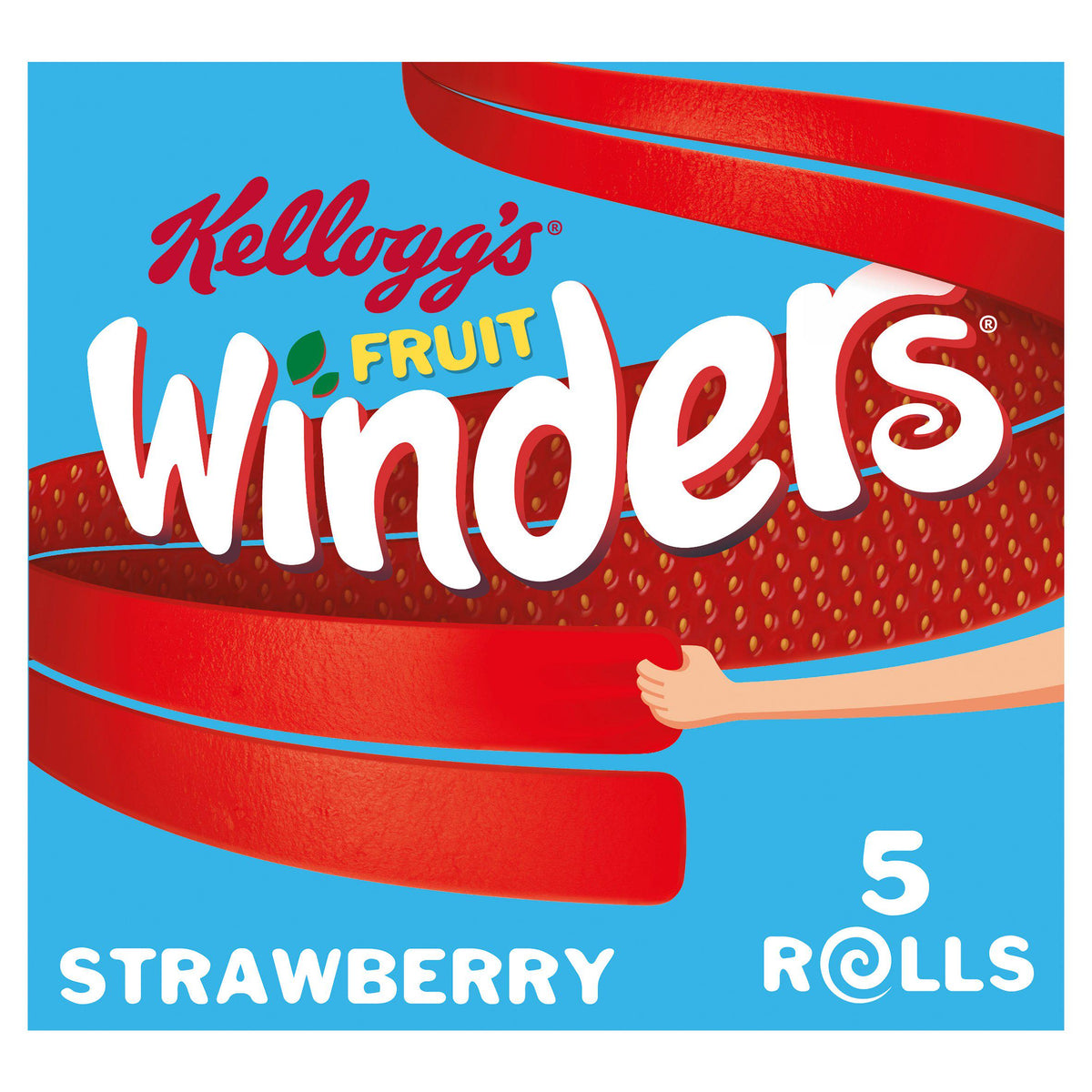 Kellogg's Fruit Winders Strawberry snack rolls 5x17g, UK version