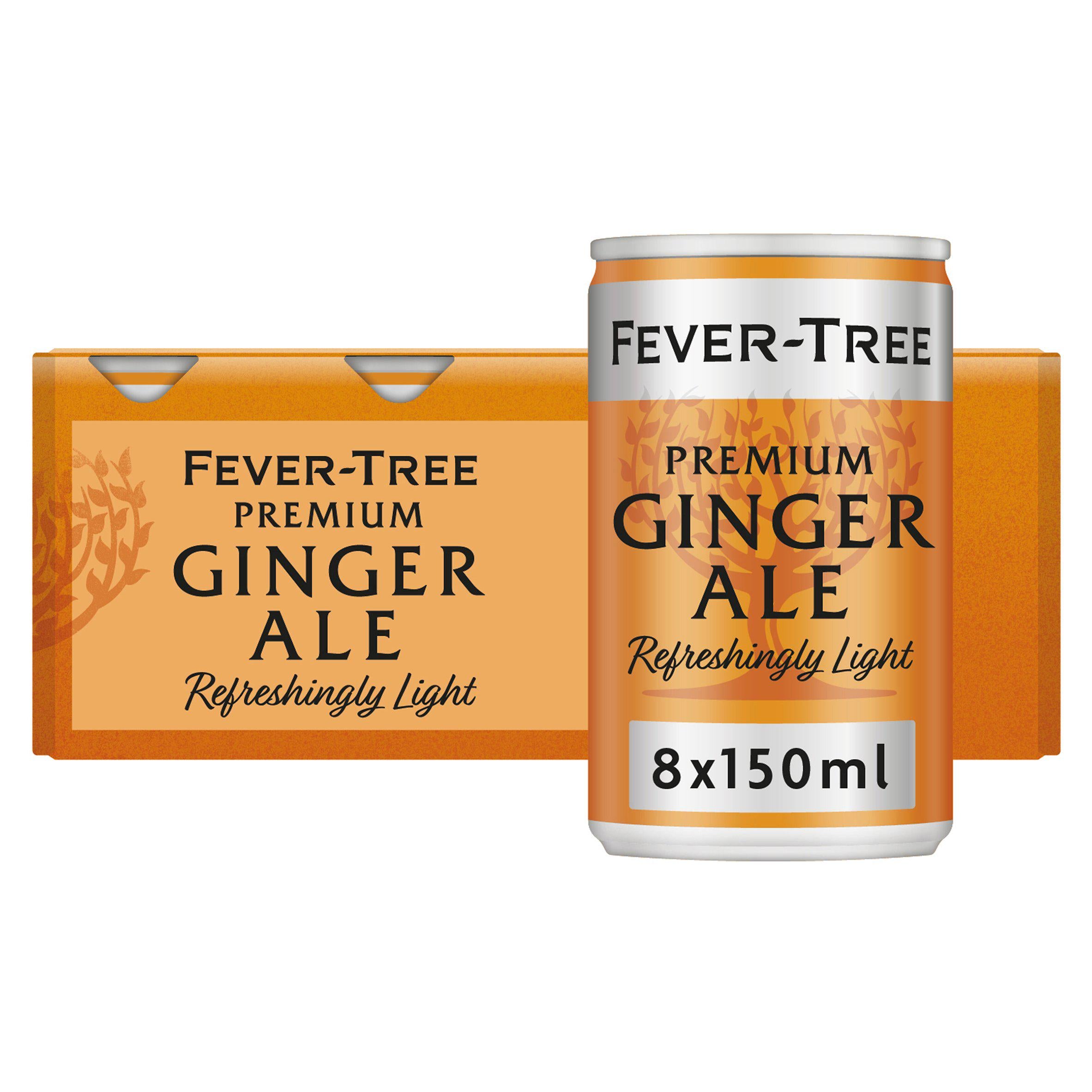 Fever-Tree Refreshingly Light Ginger Ale 8x150ml, imported from the UK