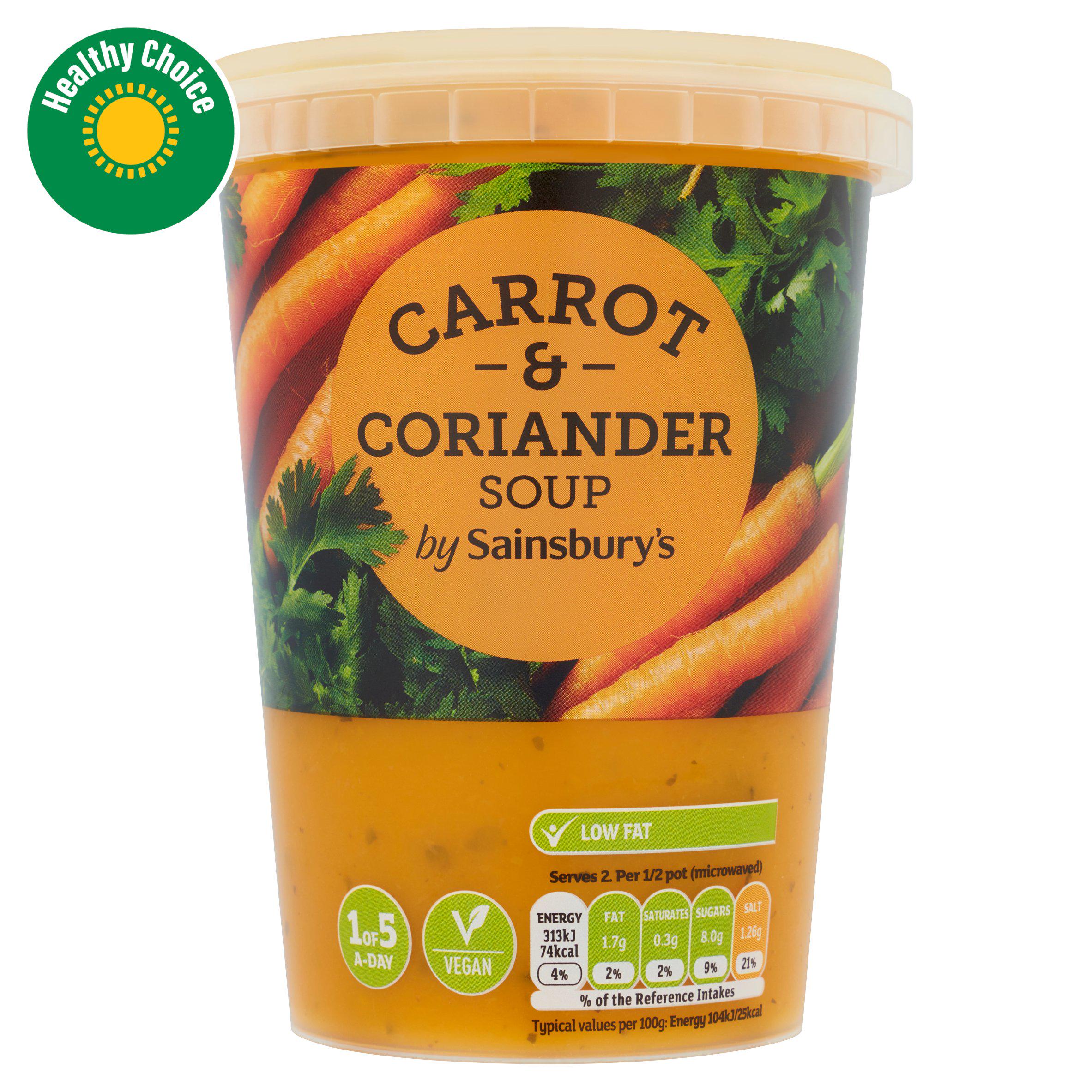 Sainsbury's carrot and coriander soup 600g - British product