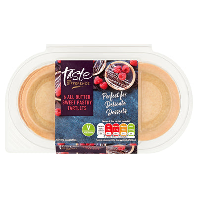 Sainsburys Sainsbury's Taste the Difference Sweet Pastry Tartlets 6 Pack 138g- Buy online at McGrocer