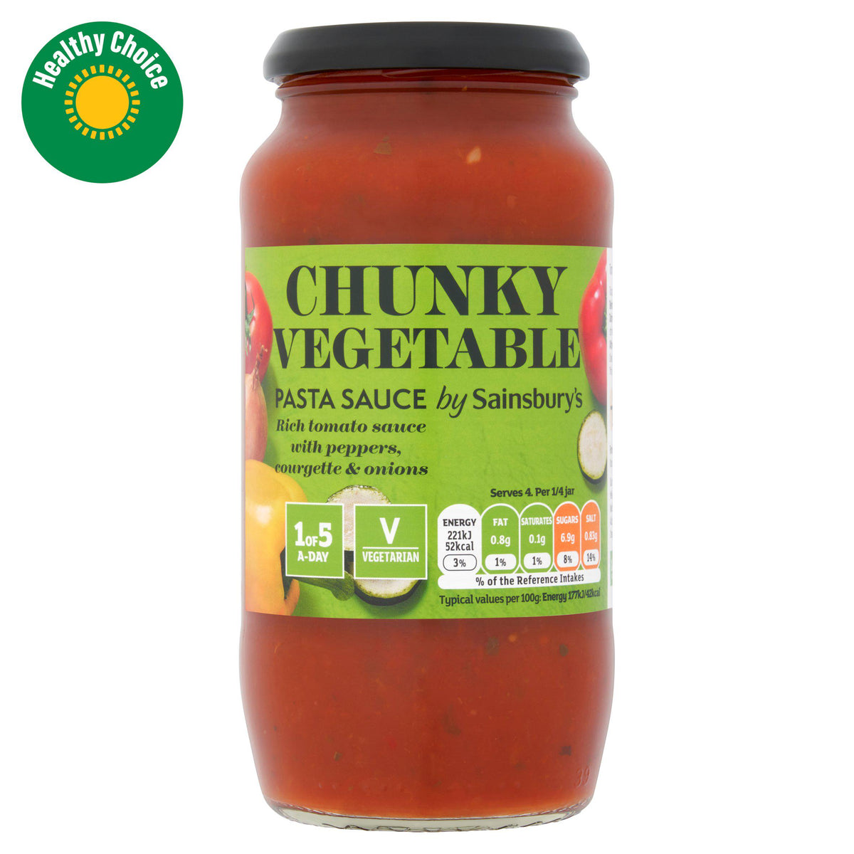 Sainsbury's chunky vegetable pasta sauce 500g - British product