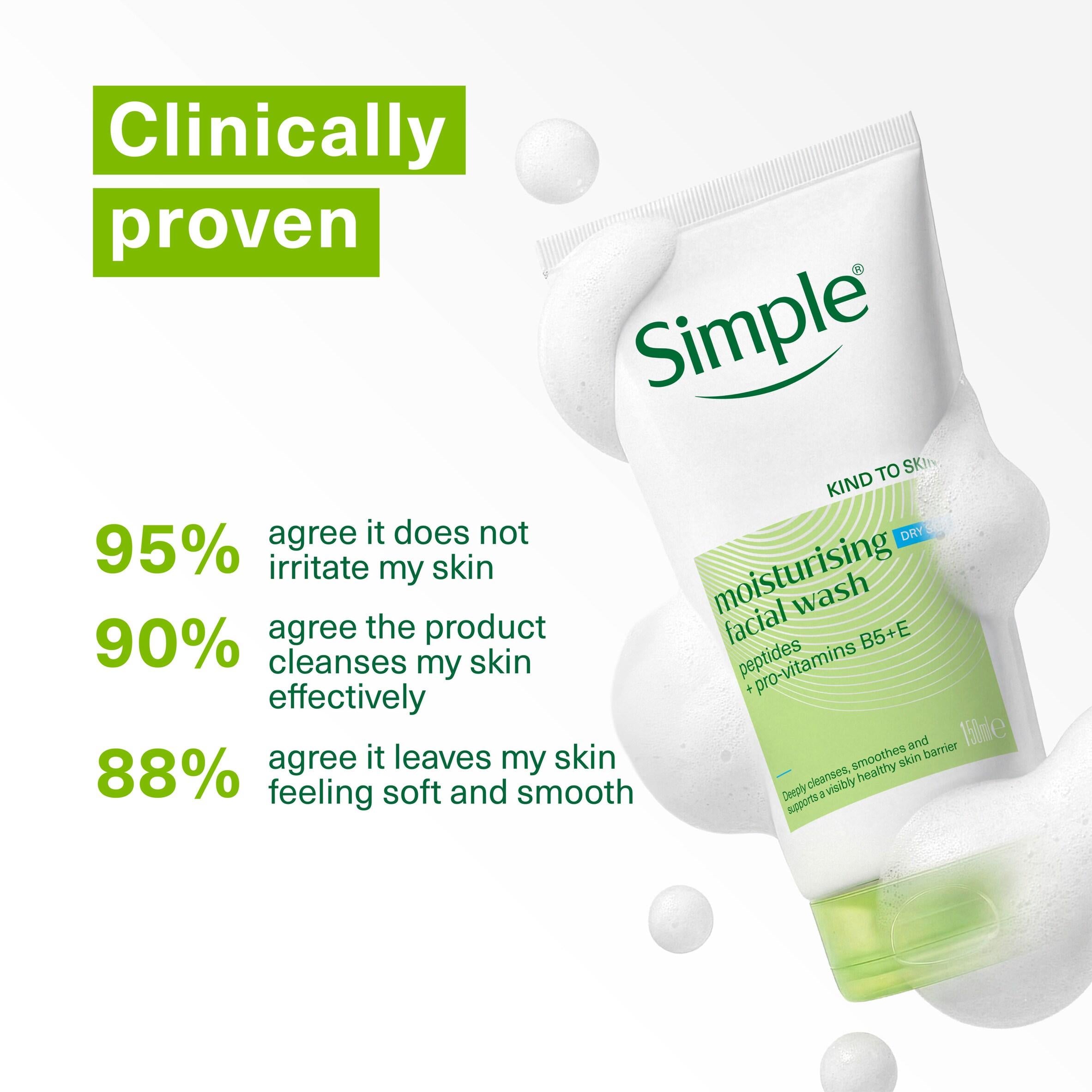 Simple Kind to Skin Moisturising Face Wash 150ml, UK version