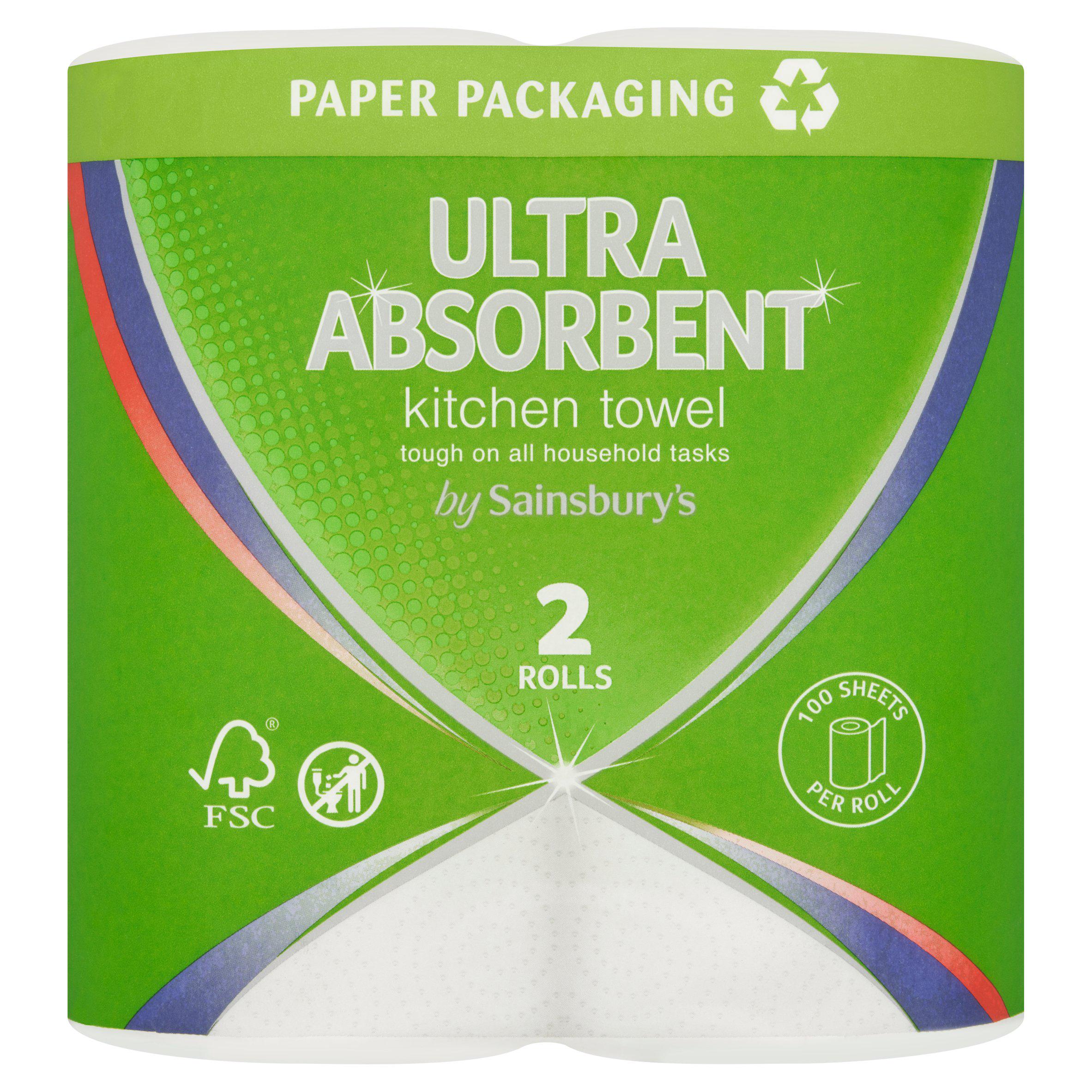 Sainsbury's ultra absorbent kitchen towel 2 rolls, UK version