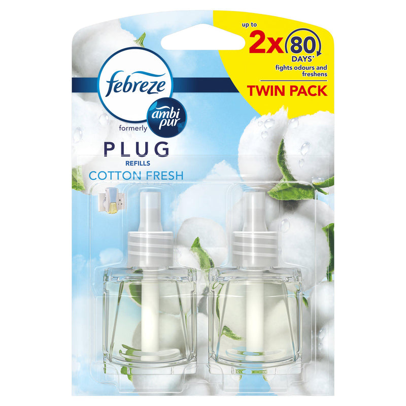 Febreze air freshener plug-in refill Cotton Fresh 2x20ml - British product